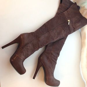 Report Signature Cognac Leather Boots - Fairfax